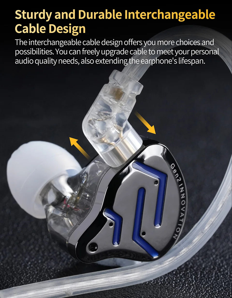 KZ ZSN Pro 2 Hybrid-In-Ear-Kopfhörer mit Kabel – 1BA+1DD HiFi-Bass, geräuschunterdrückende Ohrhörer mit Mikrofon
