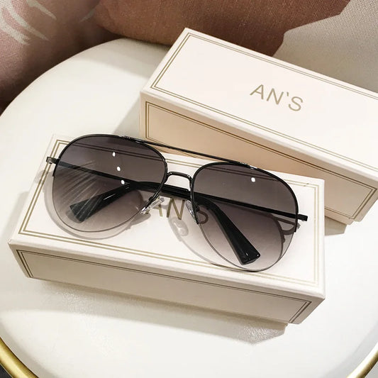 New Vintage Pilot Sunglasses Women Men Brand Round Sun Glasses Female Circular Eyewear Oculos De Sol for Male Female Eyeglasses
