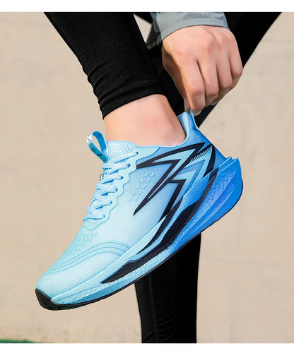 Zapatillas de running nuevas con placa de carbono para maratón, deportivas para hombre, transpirables y ligeras, zapatillas deportivas cómodas antideslizantes para mujer, estilo casual