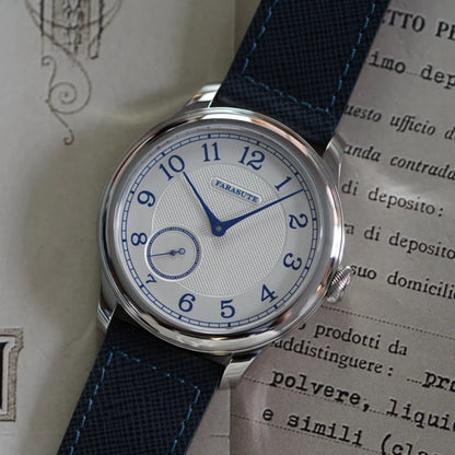 Orologio da uomo FARASUTE NEW Machinery con quadrante salmone, movimento meccanico manuale ST17, piccoli secondi e bracciale vintage Bonklip