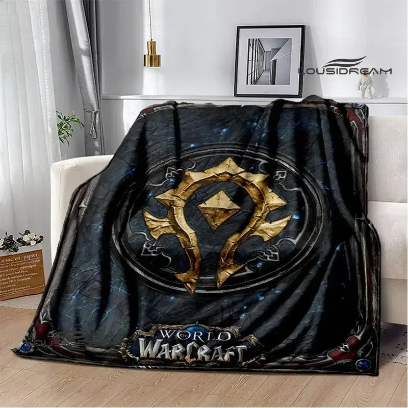 Печатно одеяло Game World of Warcraft, пикник одеяло, топло фланелено одеяло, домашно спално бельо, одеяла за легла, подарък за рожден ден
