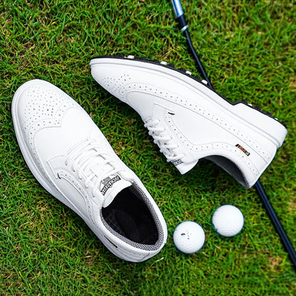 Professional Golf Shoes Men High-Quality Leather Breathable Sports Shoes Golf Competition Training Shoes Plus Size Shoes 39-47#