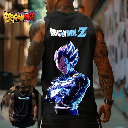 Canotta fitness da uomo Dragon Ball Z Super Blue Vegeta in stile rétro americano Y2K Harajuku, nuova collezione primavera-estate, T-shirt per uso quotidiano