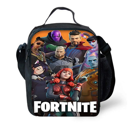 Borsa termica isolata grande per bambini F-FortniteS, capiente, per ragazzo, ragazza, studentessa, picnic all’aperto, pranzo, riutilizzabile con funzione cooler