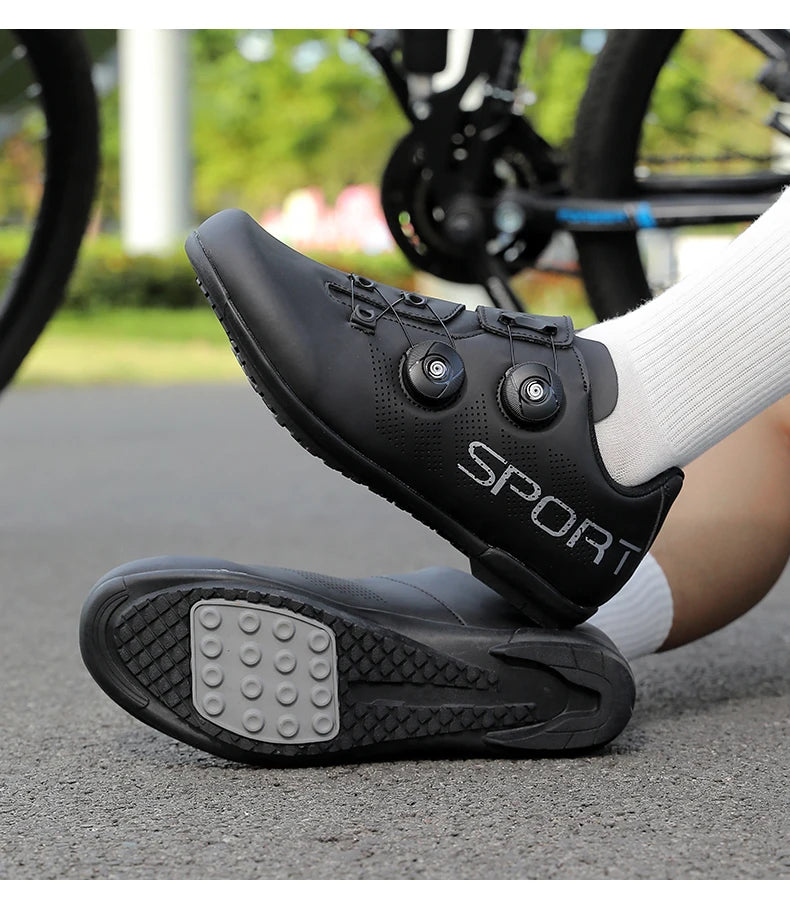 Zapatillas de ciclismo ultraligeras, transpirables y ligeras, con suelas rígidas compatibles con SPD para entrenamiento y competición en bicicleta de carretera y montaña