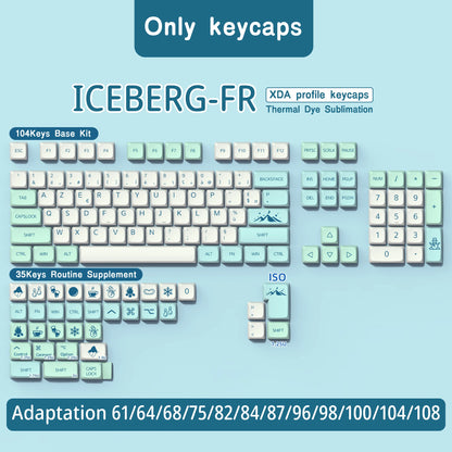 Keycap profilo XDA Iceberg brasiliano coreano giapponese russo spagnolo francese ISO Enter in PBT per tastiera meccanica GK61