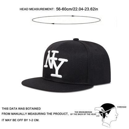 Boné unissexo de beisebol ajustável com bordado de letras, estilo hip-hop, casual, para exterior, primavera/outono, com proteção solar