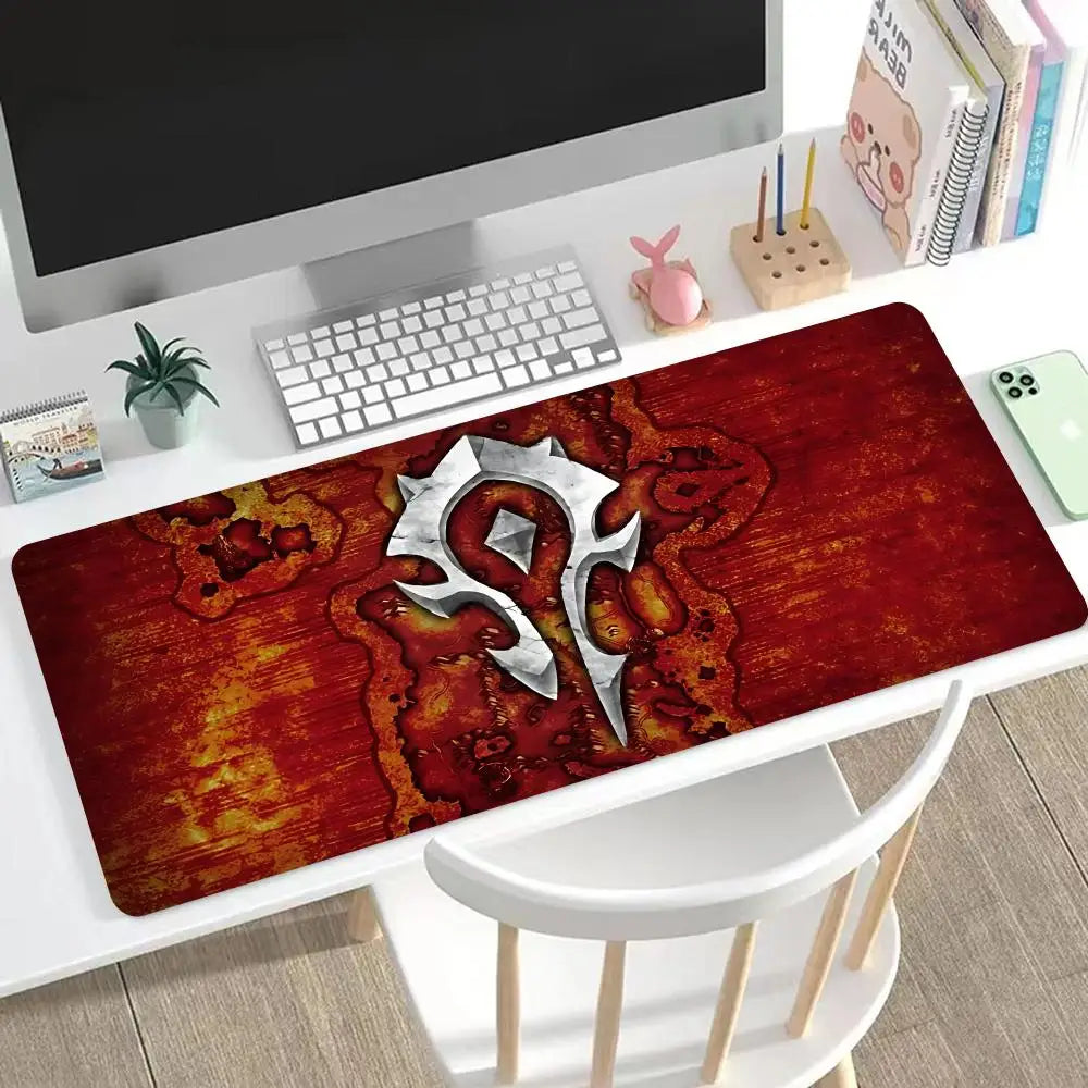 World of Warcraft Anime XXL Game Mouse Pad Deskmat with Lock Edge Keyboard Mice Carpet Office Gamer Computer Accessories HYBXXC