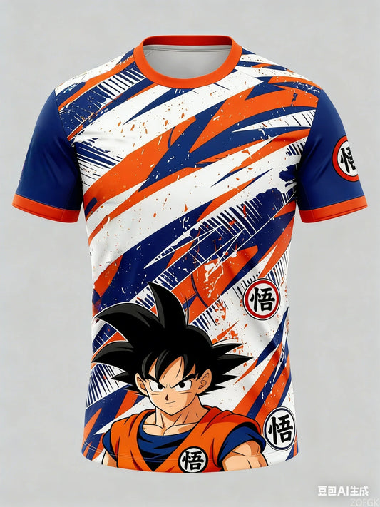2026 Summer Dragon Ball 3D Printed Men's T-shirt Breathable, Fast Drying, Moisture Wicking, Casual Sports Short Sleeve T-shirt