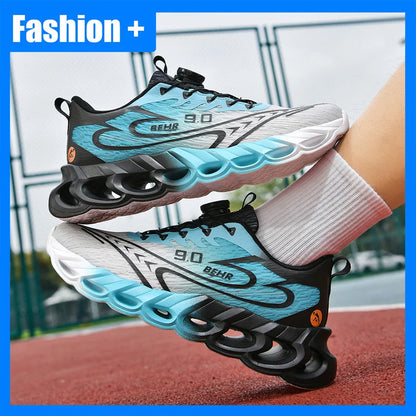 Unisex Sneakers Light Shock-absorbing Soft Soled Professional Running Training Shoes New Rotating Buckle Outdoor Running Shoes