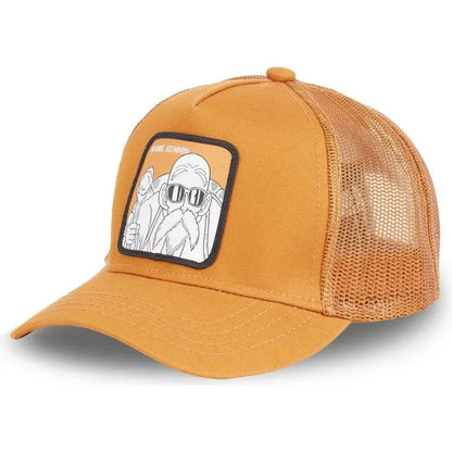Dragon Ball Buu Goku-kasket – sommerrejse-kasket med skygge til mænd, broderet, hiphop-stil, solskærm, justerbar trucker-meshkasket