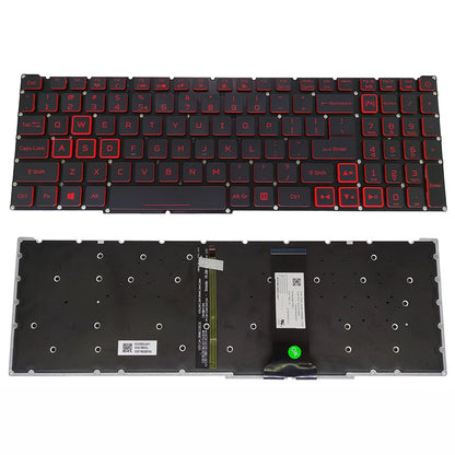 Teclado retroiluminado PT-BR Brazil US RU para Acer Nitro 5 AN515-54 AN515-43 AN517-52 AN517-51 AN517-54 AN715-51 Spain LA IT TR GR FR