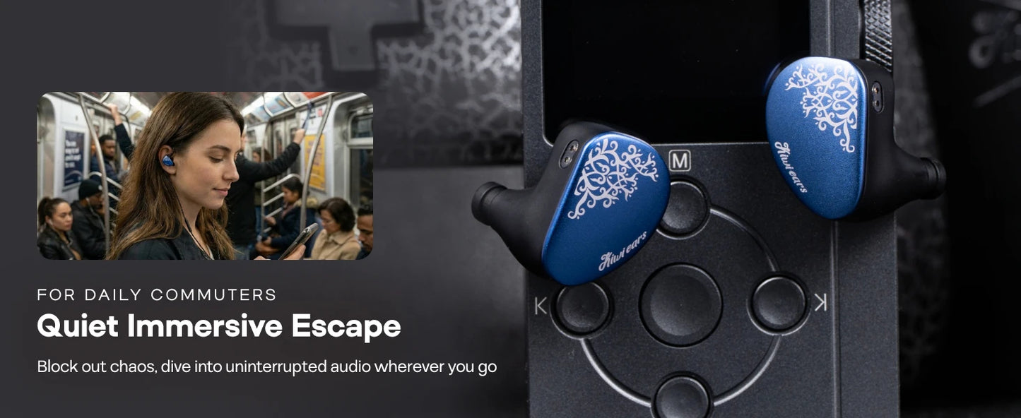 Auriculares HiFi IEM Linsoul Kiwi Ears Cadenza II con driver dinámico de titanio de 10mm, KARS 2.0 y cable desmontable