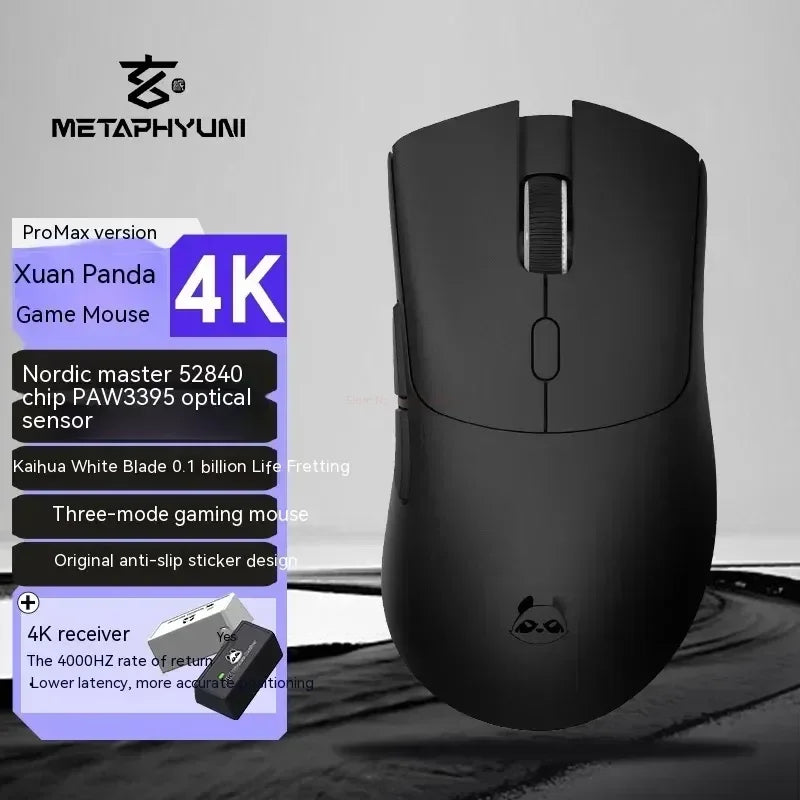 Ratón inalámbrico Metaphyuni Metapanda P1 Pro Max, PAW3395, baja latencia, ligero, para e-sports y gaming, ergonómico, regalo para gamer de PC