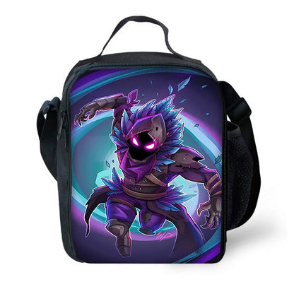 Borsa termica isolata grande per bambini F-FortniteS, capiente, per ragazzo, ragazza, studentessa, picnic all’aperto, pranzo, riutilizzabile con funzione cooler