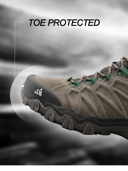 HIKEUP Scarpe da trekking in pelle di alta qualità, resistenti, da outdoor sportivo, da uomo, con lacci, per escursionismo, arrampicata e caccia