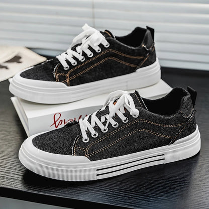 Personalized Spring and Autumn New Men's Shoes, Korean Style Fashionable Large Size Low-Top Casual Shoes, Denim Single Shoes, Versatile Sneakers