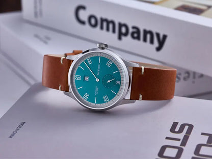 Milifortic 38MM Minimalist Jumping Hour Auto Watch Man R088 Sapphire Crystal 10ATM Vintage Stainless Steel Mechanical Watches