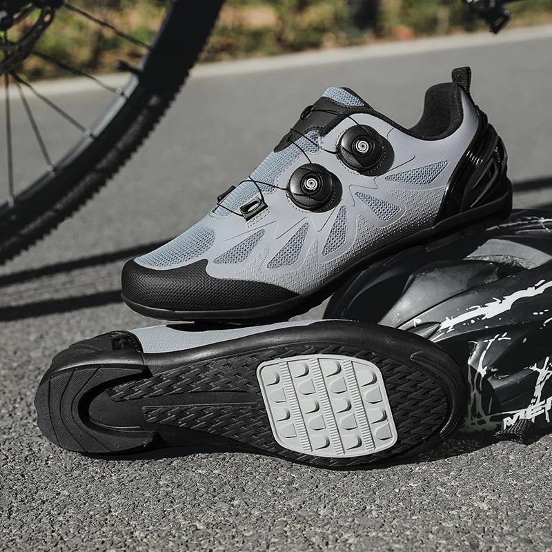 Zapatillas de ciclismo de montaña para hombre sin cierre, sin calas, para bicicleta de carretera RB Speed; zapatillas de ciclismo sin calas, tipo sneaker, para pedales planos MTB, mujer