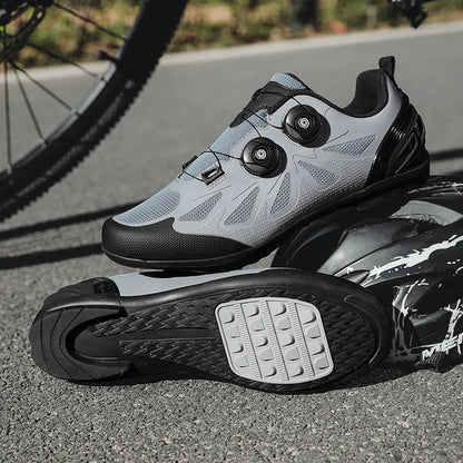 Zapatillas de ciclismo de montaña para hombre sin cierre, sin calas, para bicicleta de carretera RB Speed; zapatillas de ciclismo sin calas, tipo sneaker, para pedales planos MTB, mujer
