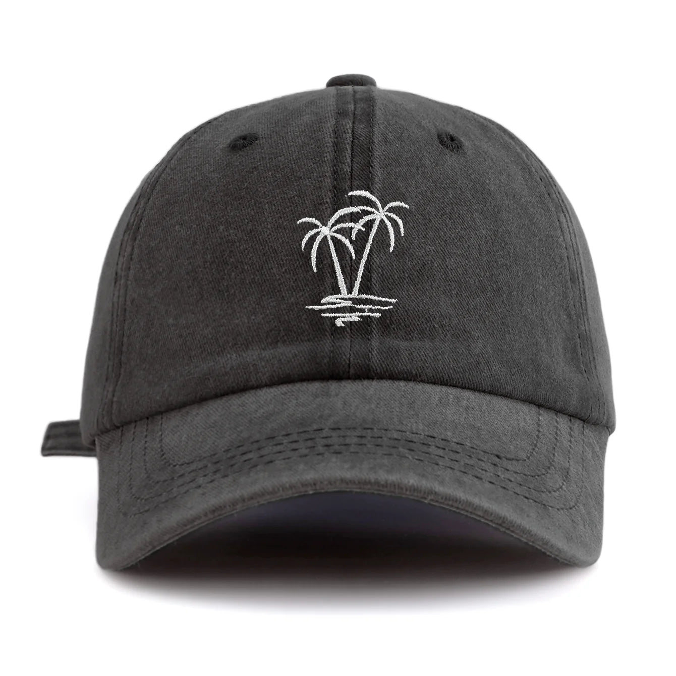 1pc Coconuttree Embroidery Washed Baseball Cap For Adults,Minimalist Retro Style Casual Soft Adjustable Dad Hat, Perfect As Gift