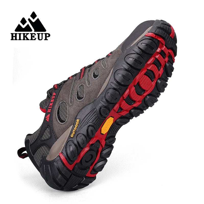 HIKEUP Buty turystyczne męskie Zimowe buty wspinaczkowe i trekkingowe dla mężczyzn Skórzane, oddychające, outdoorowe, antypoślizgowe buty sportowe i robocze dla mężczyzn