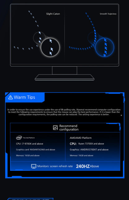 MCHOSE L7 Ultra+ Ratón de mano mediano-grande para gaming y e-sports Paw3950, inalámbrico de tres modos, ligero, de oficina, con doble accionamiento para ordenador