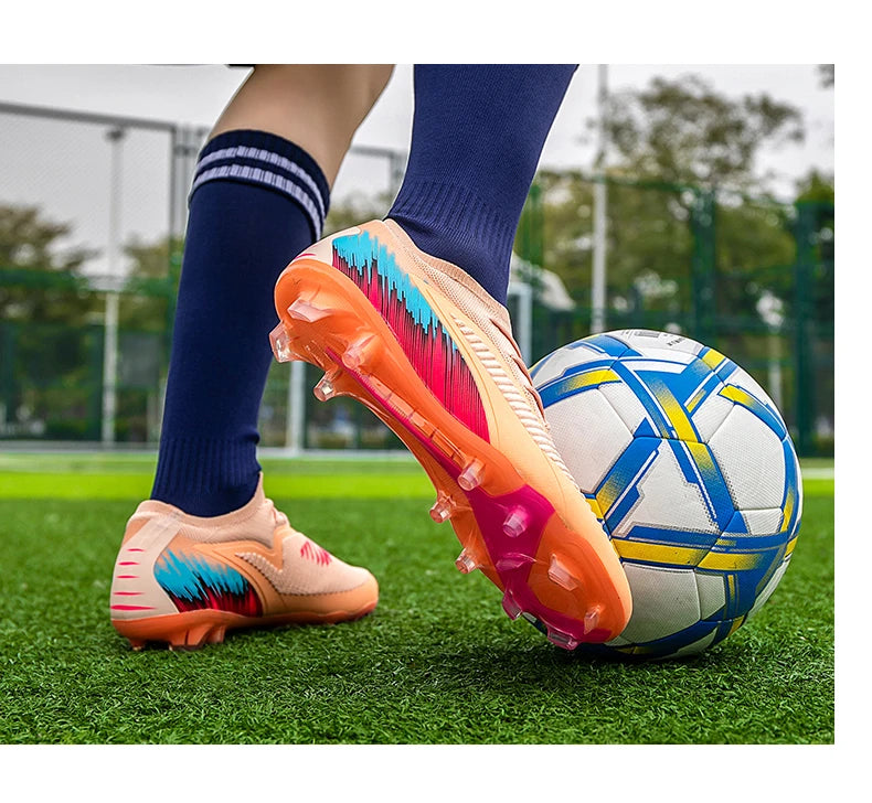 Botas de fútbol para hombre, nuevas, para partido y entrenamiento, calzado de fútbol antideslizante con tacos largos FG, ultraligeras, para exterior, zapatillas, dropshipping