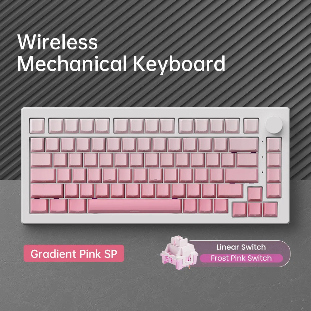 Teclado Akko 5075 V3 75% ANSI-US con rueda de volumen, hot-swappable, RGB, USB Type-C/2.4g y BT5.0, trimodo, teclado mecánico gaming personalizado