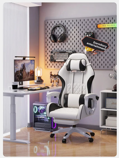Silla gaming masculina para e-sports, cómoda para estar sentado durante períodos prolongados; silla de ordenador reclinable para momentos de ocio, con respaldo