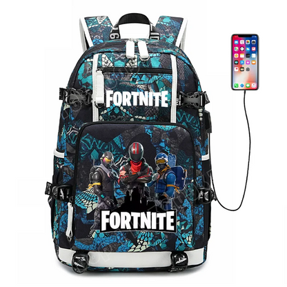 Zaino scolastico Fortnite con stampa gaming per ragazzi e ragazze, grande capacità, impermeabile, leggero e resistente, regalo di compleanno
