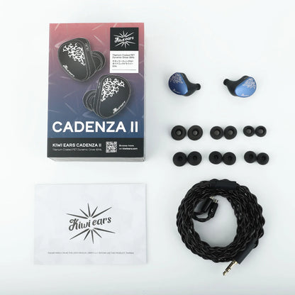 Auriculares HiFi IEM Linsoul Kiwi Ears Cadenza II con driver dinámico de titanio de 10mm, KARS 2.0 y cable desmontable