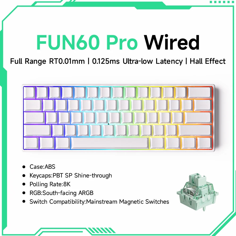 Akko MonsGeek FUN68 FUN60 PRO&MAX Tastiera magnetica HE 60% 65% Tastiere da gaming Rapid Trigger 8K Tastiera custom per gamer Esports