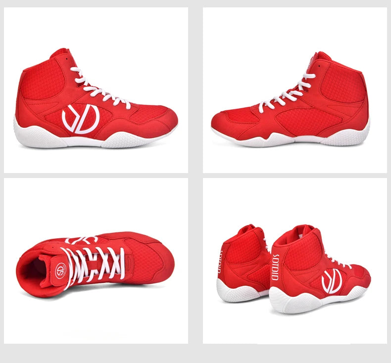 Nuove scarpe da wrestling da uomo, taglia grande, in mesh traspirante, scarpe da boxe antiscivolo, resistenti all’usura, sneaker casual alla moda per sport ad alta intensità