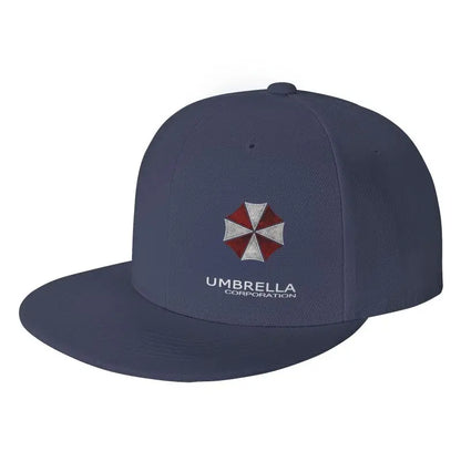 Umbrella Corporation Flat Bill Hats for Men Snapback Skull Hats Black Hat for Teens Boys Skateboard Hats Hip Hop Baseball Cap