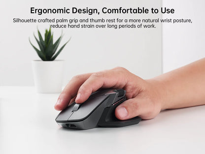 Mouse wireless ricaricabile multimodale Rapoo MT760L/MT760M, ergonomico, 4000 DPI, supporto fino a 4 dispositivi, Bluetooth