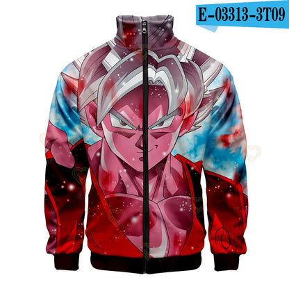 New Fashion Dragon Ball Print Stand Collar Zipper Hoodie Men Women Zipper Hoodies Jackets Long Sleeve Sport Hip Hop Sweatshirts