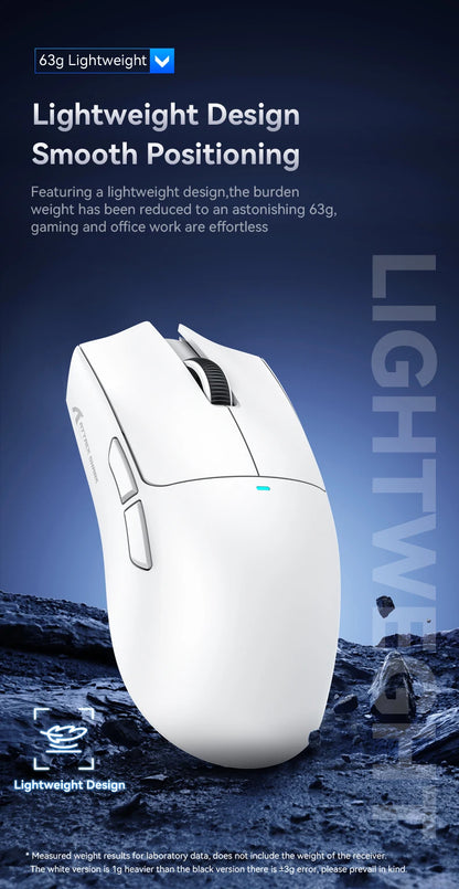 Ratón inalámbrico Attack Shark X11&R1 Tri Mode Bluetooth con base de carga RGB, ergonómico y ligero, accesorio para PC gamer
