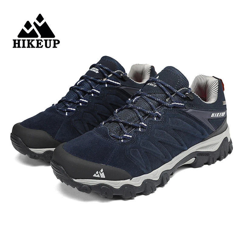 HIKEUP Scarpe da trekking in pelle di alta qualità, resistenti, da outdoor sportivo, da uomo, con lacci, per escursionismo, arrampicata e caccia