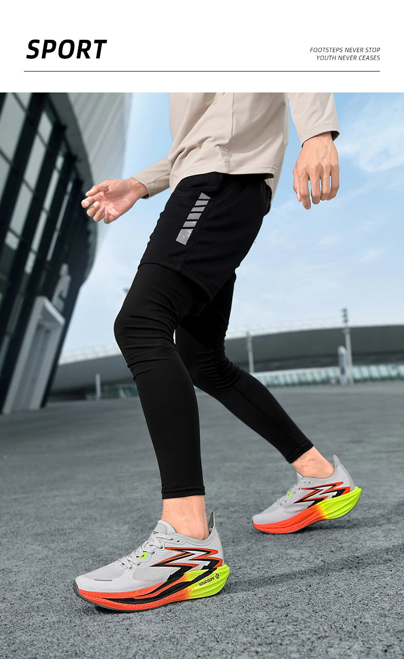 Zapatillas de running nuevas con placa de carbono para maratón, deportivas para hombre, transpirables y ligeras, zapatillas deportivas cómodas antideslizantes para mujer, estilo casual