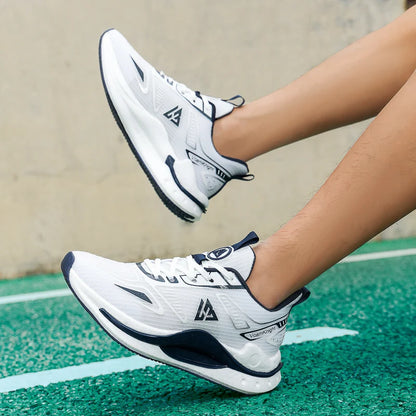 Chaussures de course légères et respirantes pour hommes, baskets à absorption des chocs Popcorn, chaussures de sport d'extérieur flexibles et antidérapantes, été automne