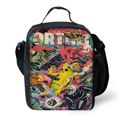 Borsa termica per bambini di grande capacità per ragazzi e ragazze, stile gioco F-FortniteS, per studenti, picnic all’aperto, lunch box termico refrigerante riutilizzabile