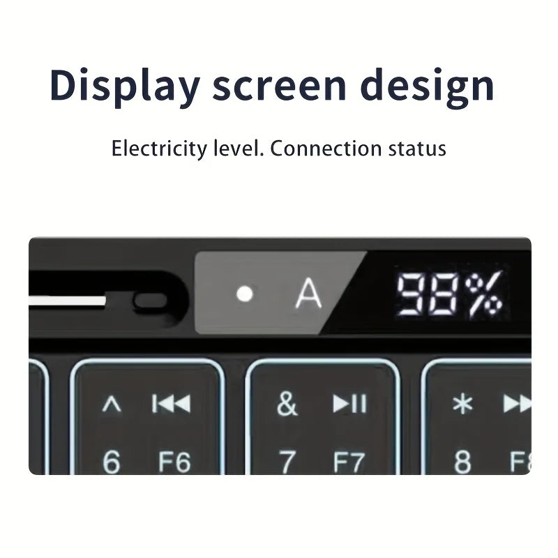 Wireless Folding Keyboard with Backlight RGB Foldable Bluetooth Keyboard with Touchpad Travel Keyboard for iOS Android Mac OS