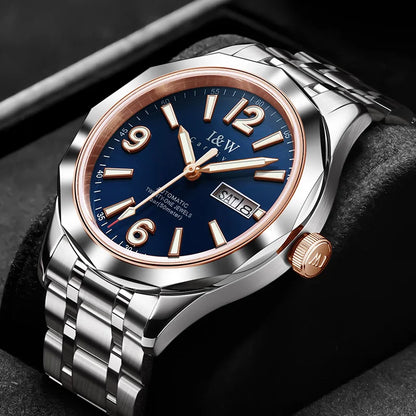 Relógio mecânico de luxo para homem Reloj CARNIVAL em tungsténio, movimento automático MIYOTA 8205, à prova de água.