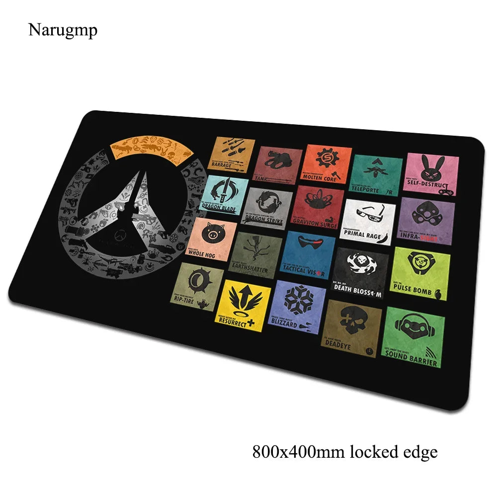 Alfombrilla de ratón gaming Overwatch 80x40cm, alfombrilla grande para ratón, regalo de Halloween, tapete gamer amplio para escritorio de ordenador, mousepad para notebook y PC