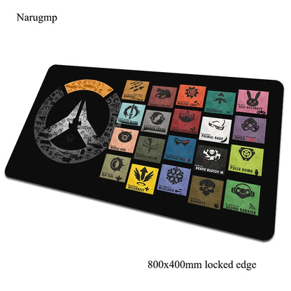 Alfombrilla de ratón gaming Overwatch 80x40cm, alfombrilla grande para ratón, regalo de Halloween, tapete gamer amplio para escritorio de ordenador, mousepad para notebook y PC