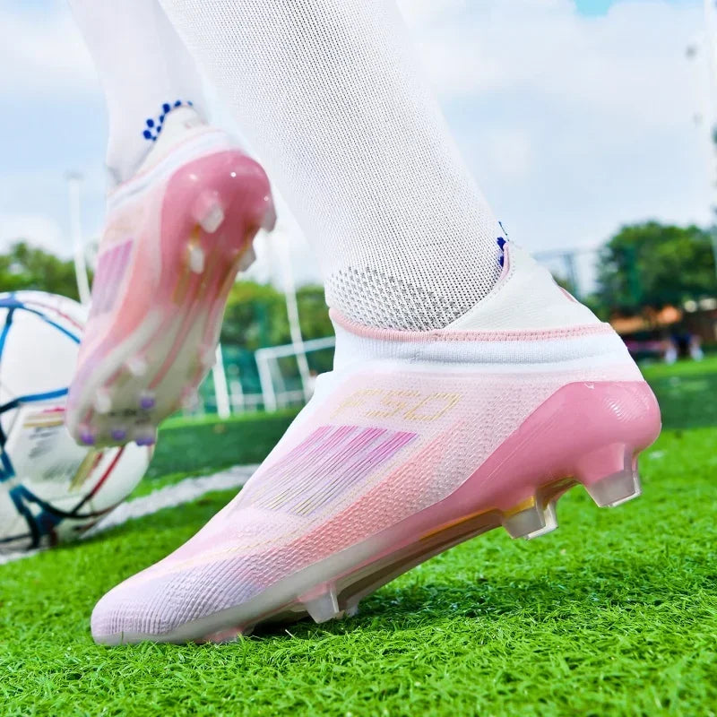 Nouvelles chaussures de football pour hommes, bottes de football confortables pour l'entraînement et les matchs en extérieur, crampons antidérapants et respirants, pour garçons et adultes, à longues pointes.