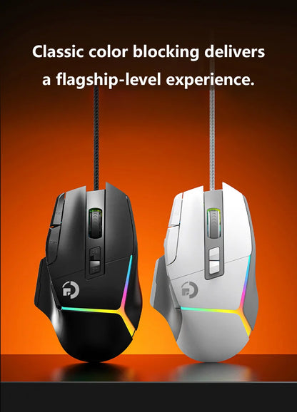 Mouse de gaming wireless ergonomic, reîncărcabil prin USB, Bluetooth, cu senzor optic, programabil, cu conexiune prin cablu, pentru Windows