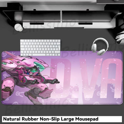 Accesorios Gaming O-Overwatch D-D.va Alfombrilla de Ratón Grande, Alfombrilla para Teclado y Ratón PC, Deskmat XXL Extendida, Alfombrilla Gamer