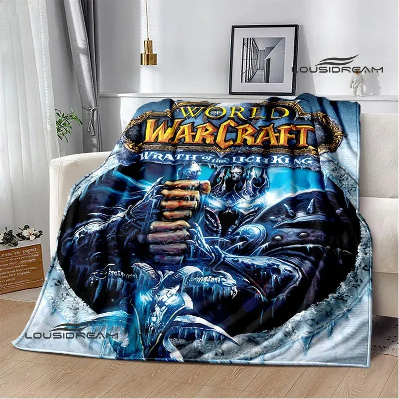 Печатно одеяло Game World of Warcraft, пикник одеяло, топло фланелено одеяло, домашно спално бельо, одеяла за легла, подарък за рожден ден